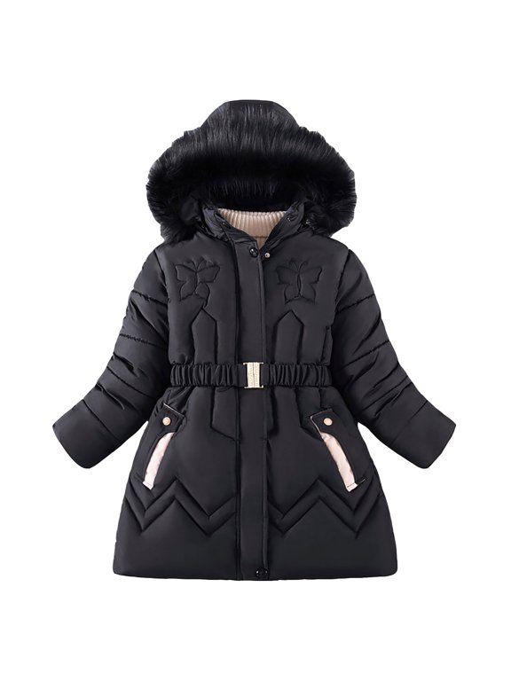 Winter Coat Heavyweight for Girls Kids Toddler Baby Unisex Patchwork Spring Cute Hooded Padded Jacket Clothes Outerwear Jackets 4-5 Years