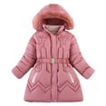 thumbnail image 1 of Winter Coat Heavyweight for Girls Kids Toddler Baby Unisex Patchwork Spring Cute Hooded Padded Jacket Clothes Outerwear Jackets 4-5 Years, 1 of 3