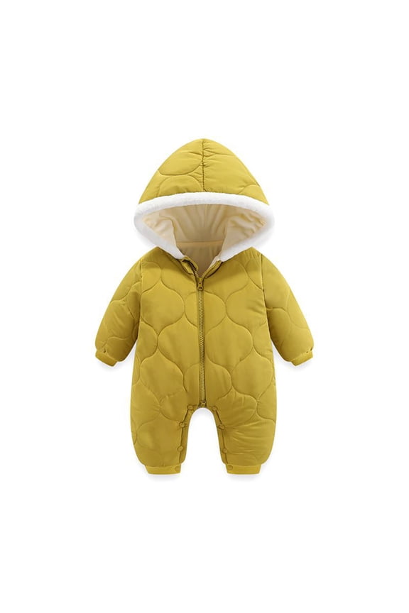 Winter Coat Hooded Romper Coat for Toddler Boy Winter Jacket Jumpsuit Solid Cute Printed Warm Windproof Snow Suit 12-18 Months