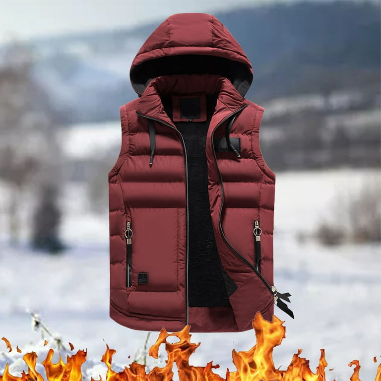 Fur hooded vest mens new arrivals
