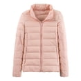 thumbnail image 1 of Winter Down Coat Thickened Padded Stand Collar Pockets Zipper Closure Windproof Long Sleeves Heat Retention Warm Daily Cold Weather Outwear Cotton Jacket, 1 of 8