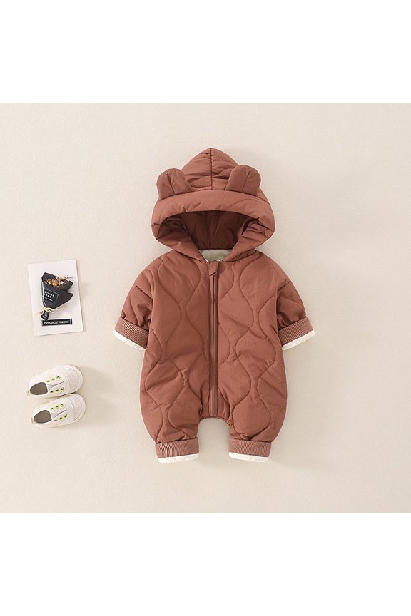 Winter Coat Toddler Jumpsuit Coat for Baby Girl Clothes Warm Windproof Long Sleeve Winter Suit 3-6 Months