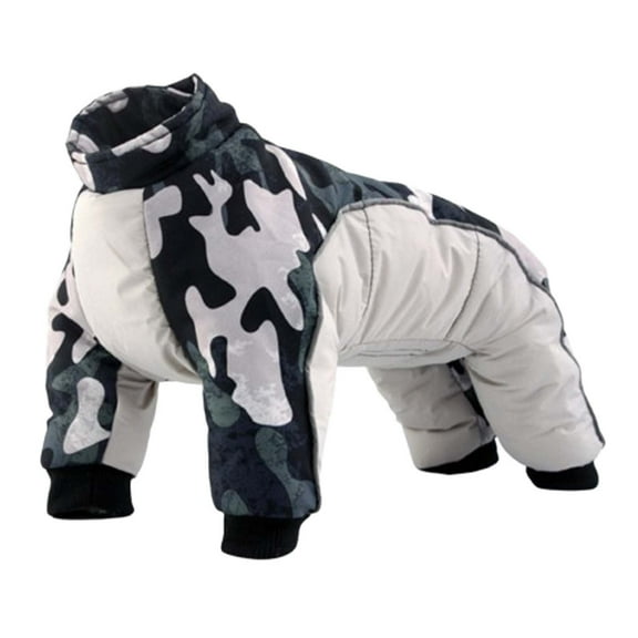 Winter Coat - Warm Fleece Dog Jacket, Windproof Pullover Jumpsuit, Fullbody Pajamas Onesie for Medium Large Dogs(White,XL)