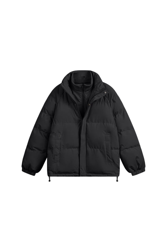 Winter Coat Warm Insulated Jacket With Hood Windproof Outdoor Casual Long Sleeve Padded Overcoat For Cold Weather