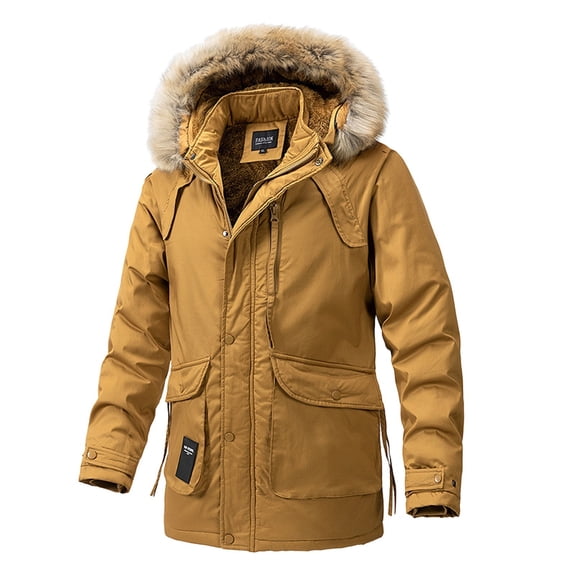 Winter Coat Warm Outdoor Casual Jacket With Belt Zip Front Closure Slim Fit Insulated Padded Quilted Side Pockets For Cold Weather