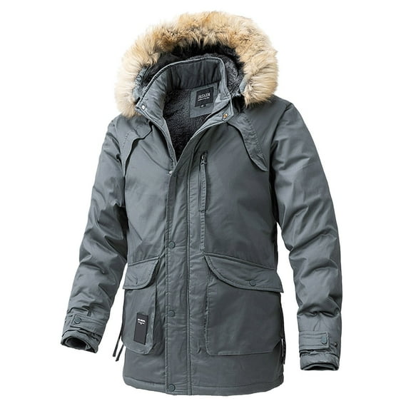 Winter Coat Warm Outdoor Casual Jacket With Belt Zip Front Closure Slim Fit Insulated Padded Quilted Side Pockets For Cold Weather