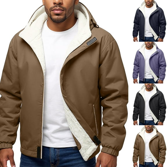 Winter Coat Warm Slim Fit Thick Coat Casual Jacket Outerwear Top Blouse - Reversible Hooded Design for Cold Weather Daily Use, Outdoor Adventures, and Holiday Fun,Black,XL