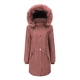 thumbnail image 1 of Winter Coat Women Womens Winter Warm Coats Sherpa Fleece Lined Outerwear Zip Up Puffer Jacket Thicken Padded Parka with Fur Hood Down Coat for Womens Fashion, 1 of 1