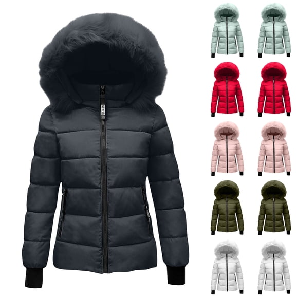 Winter Coat Women's Warm Jacket Long Sleeve with Pocket for Casual Outings, Winter Style, and Festive Occasions,Green,M