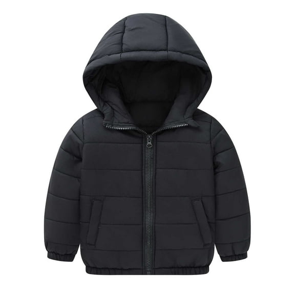 Winter Coat for Kids Boys Girls Hooded Jacket Thicken Windproof Zipper Warm Outerwear Jackets 2-3 Years