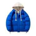 thumbnail image 1 of Winter Coat for Men 2023 Winter Men's Thick Warm Hooded Youth Fashion Casual Cardigan Loose Coat, 1 of 3