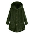 thumbnail image 1 of Winter Coat for Women Plus Size Active Casual Corduroy Jacket Wool Thicken Outwear Plush Solid Pocket Overcoat, 1 of 4