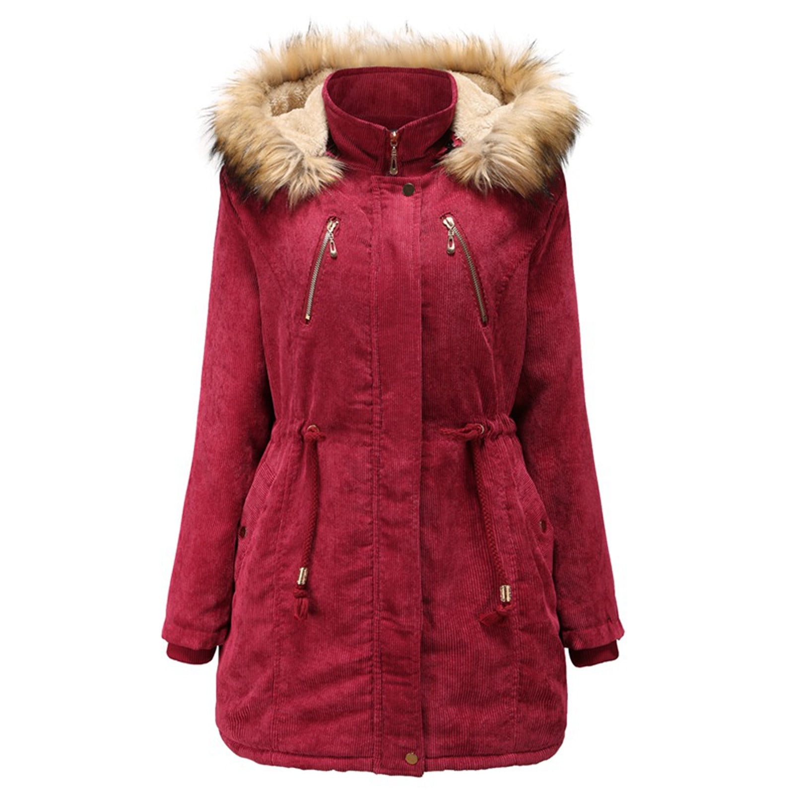 Women's Hooded Puffer Jacket – Thick Quilted Down Winter Coat, Windproof & Warm Full-Zip Parka