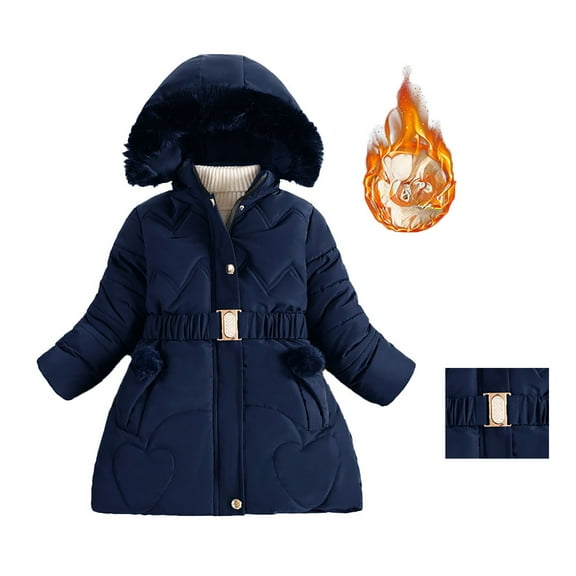 Winter Coats for Boys,Boys Puffer Jacket Mid-Length Heavyweight with Trim Hood Warm Windproof Fashion Kids Winter Clothes Girls Winter Clothes Size 8-9 Years