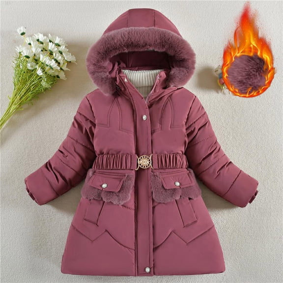 Winter Coats for Boys,Kids Puffer Jacket Mid-Length Heavyweight with Collar Hooded Warm Windproof Toddler Puffer Jacket Boys Jackets Size 5-6 Years