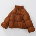 thumbnail image 1 of Winter Coats Boys Puffer Jacket Button Down Jacket Coffee Coat Solid Color Long Sleeve Puffer Jacket Kids Boys Jackets Size 3-4 Years, 1 of 4