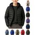 thumbnail image 1 of Winter Coats For Boys Children's Winter Solid Color Long Sleeve Hooded Zipper Quilted Coat Keep Warm Coat Kids Black 13-14Years, 1 of 7