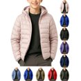 thumbnail image 1 of Winter Coats For Boys Children's Winter Solid Color Long Sleeve Hooded Zipper Quilted Coat Keep Warm Coat Kids Pink 14-15Years, 1 of 7