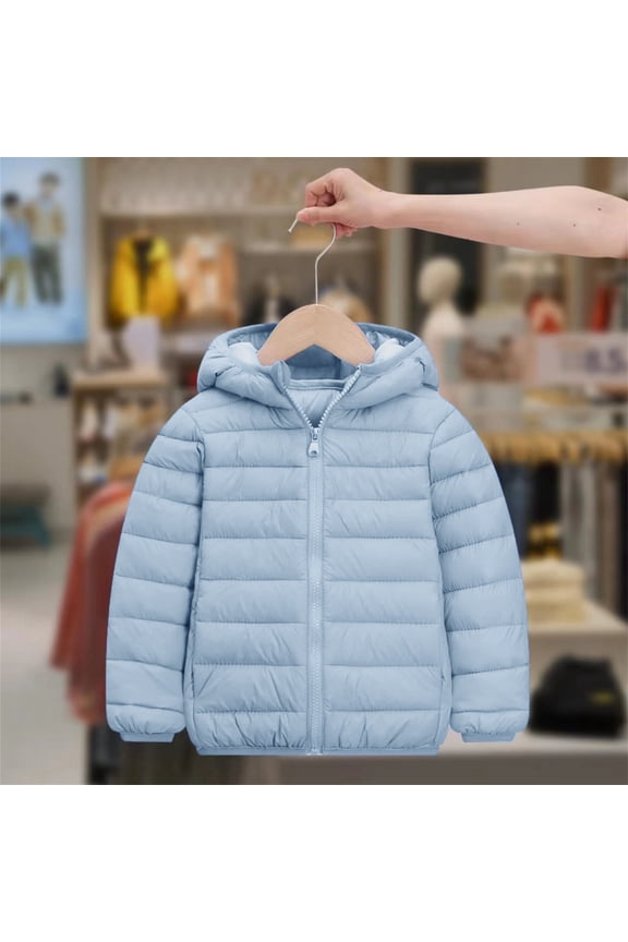 Winter Coats For Boys Kids Puffer Jacket with Pocket Zipper Winter Hoodies Coat Windproof Warm Kids Winter Jacket Girls Winter Clothes Size 2T