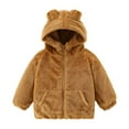 thumbnail image 1 of Winter Coat Jacket Baby Girl Hoodie With Bear Ear Zip Up Hoodie Sweater 6-12 Months, 1 of 3
