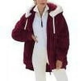 thumbnail image 1 of Winter Coats For Women Plus Size Women Plus Size Winter Warm Loose Plush Zip Hooded Jacket Coat, 1 of 6