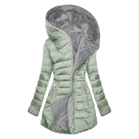 Winter Coats For Women With Hood Fleece Lined Thicken Puffer Coat Sherpa Warm Solid Jackets