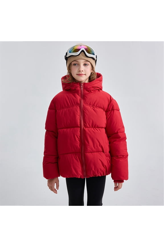 Winter Coats Medium Length Lightweight Puffer Jacket for Little Boys Girls, Kids Light Outwear Puffer Padded Outwear Szie 4-11T