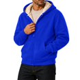 thumbnail image 1 of Winter Coats for Men Zip Up Long Sleeve Thick Lightweight Coats Hooded Sherpa Fleece Lined Fall Casual Soft 2026 Outerwear with Pockets Royal Blue 2XL, 1 of 6