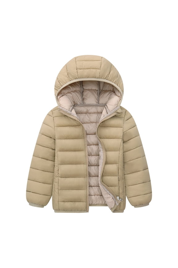 Winter Coats Puffer Padded Jacket for Toddler Boys Girls Kids Light Outwear Cute with Hoods Clothing,Kids Lightweight Puffer Jacket Packable Bubble Coat Down Cotton Coats Zip Up Hooded Outwear