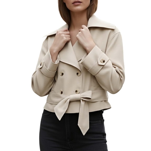 Winter Coats Windbreakers For Women Long Sleeve Belted Anorak Jacket Lightweight Windbreaker Outerwear Coat For Casual Outdoor Weather