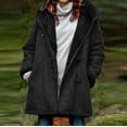thumbnail image 1 of Winter Coats for Women 2024 Warm Sherpa Fleece Lined Jackets Plus Size Hooded Parka Faux Suede Pea Coat Outerwear,Womens Winter Coat Long Lined Horn Buckle Sherpa Jackets, 1 of 4