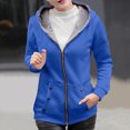 thumbnail image 1 of Winter Coats for Women with Hooded and Pockets Plus Size M-4X Fleece Lined Full Zipper Jackets Casual Solid Long Sleeve Warm Outerwear Coats, 1 of 6