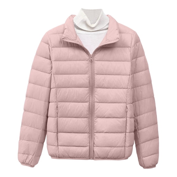 Winter Coats for Women Lightweight Down Jacket Short Stand Collar Coat Winter Warm Slim Fit Outerwear Casual Plus Size Quilted Winter Jackets for Women