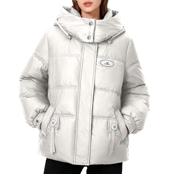 Winter Coats for Women Lightweight Jacket Short Winter Coat With Hood Warm Quilted Outerwear For Cold Weather Fashion Casual Streetwear Winter Jackets for Women