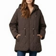 thumbnail image 1 of Winter Coats for Women Quilted Hooded Coat With Drawstring Waist For Cold Weather Windproof Warm Winter Jacket Outerwear For Ladies Fashion Winter Jackets for Women, 1 of 9