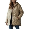 thumbnail image 1 of Winter Coats for Women Quilted Hooded Jacket Long Winter Coat Warm Outerwear For Cold Weather Windproof Lightweight Comfortable Fit Winter Jackets for Women, 1 of 5