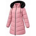 thumbnail image 1 of Winter Coats Women Quilted Snow Jacket Windproof Waterproof Puffer Parka Coat, Pink 2XL, 1 of 8