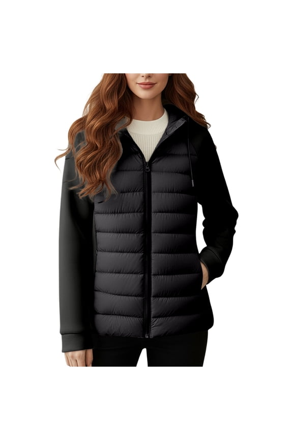 Winter Coats for Women Slim Fit Quilted Coat Fashionable拼接Design Lightweight Warm Winter Jacket Outerwear For Cold Weather Casual Style Winter Jackets for Women