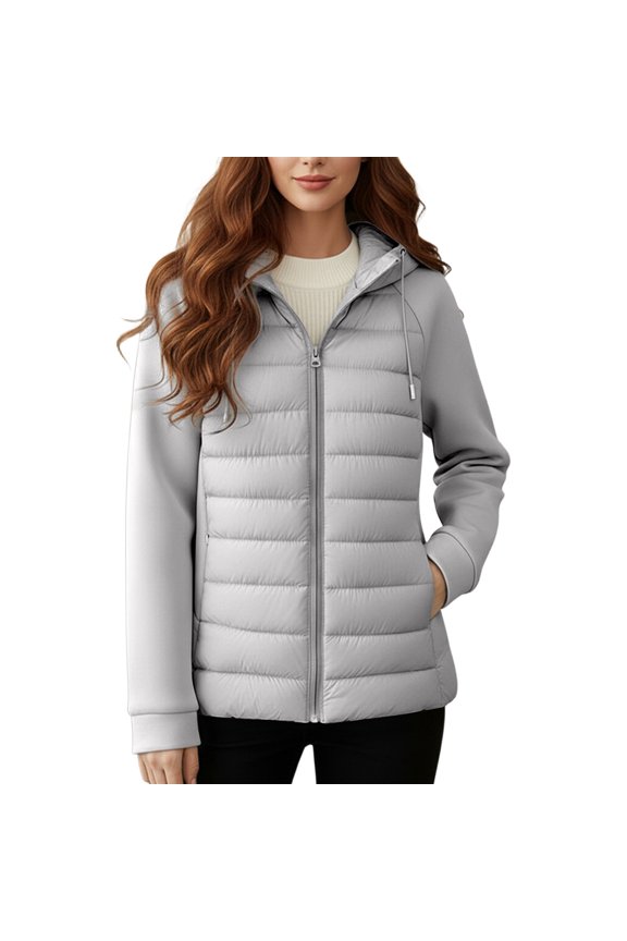 Winter Coats for Women Slim Fit Quilted Coat Fashionable拼接Design Lightweight Warm Winter Jacket Outerwear For Cold Weather Casual Style Winter Jackets for Women