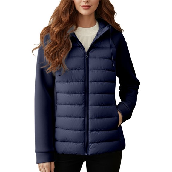 Winter Coats for Women Slim Fit Quilted Coat Fashionable拼接Design Lightweight Warm Winter Jacket Outerwear For Cold Weather Casual Style Winter Jackets for Women
