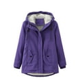 thumbnail image 1 of Winter Coats for Women Solid Jacket Long Sleeve Draw Back Outwear Cardigan Hooded Keep Warm Pocket Coat Tops Warm Ski Windbreaker Outerwear Jackets for Women, 1 of 3