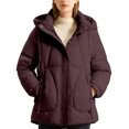thumbnail image 1 of Winter Coats for Women Stylish Winter Jacket Short Coat With Hood Warm Quilted Outerwear Lightweight Windproof Thermal Insulation For Cold Weather Winter Jackets for Women, 1 of 5