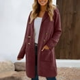 thumbnail image 1 of Winter Coats For Women Thick Wool Trench Coat Long Double Coat Lapel Open Front Jacket With Pockets plus Size Cat for Women Light Jackets for Women plus Size Lightweight Winter Jacket for Women 4x, 1 of 4