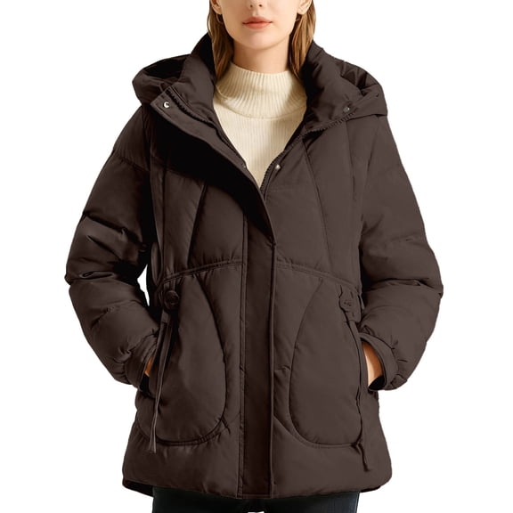 Winter Coats For Women Warm Jackets Stylish Winter Jacket Short Coat With Hood Warm Quilted Outerwear Lightweight Windproof Thermal Insulation For Cold Weather