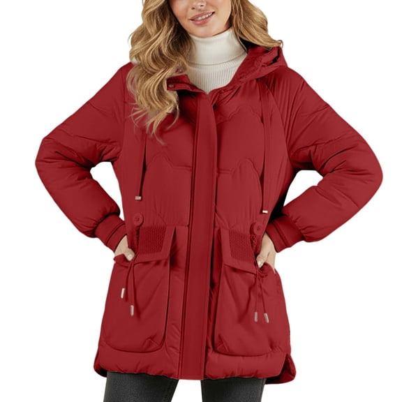 Winter Coats for Women Winter Thermal For Fashionable Warm Outerwear With Hood Lightweight Coat Windproof Cold Weather Jacket For Ladies Casual Daily Wear Winter Jackets for Women