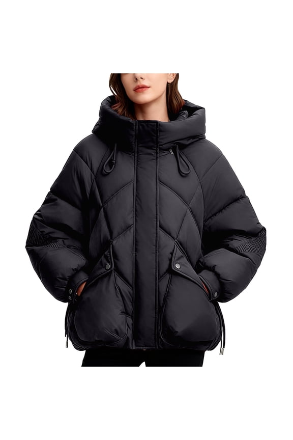 Winter Coats for Women Winter Warmth Hooded Padded Coat Thermal Insulated Outerwear For Cold Weather Windproof Comfortable Fit Winter Jackets for Women