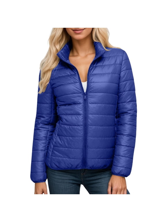 Winter Coats for Women Women Lightweight Long Puffy Coat Winter Warm Down Jacket Outerwear With Stand Collar For Cold Weather Winter Jackets for Women