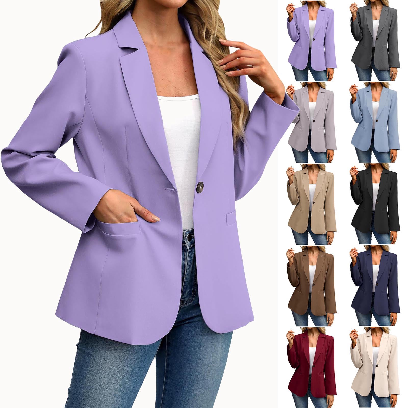 Work By Spring Formula Winter Coats for Women, YABCSAZ Women's Lapel Long Sleeve Button-Up ...