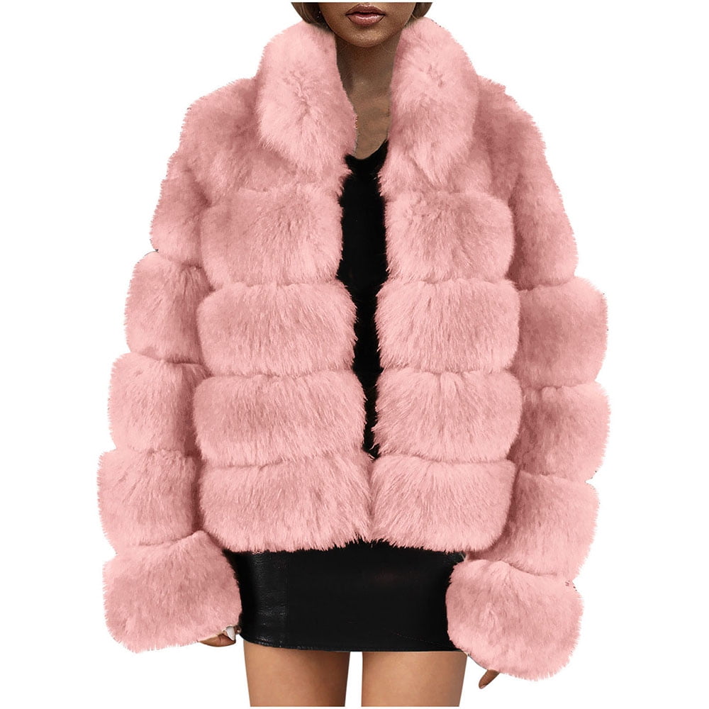 Winter Coats for Women Zpanxa Women Solid Color Long Sleeve Shaggy