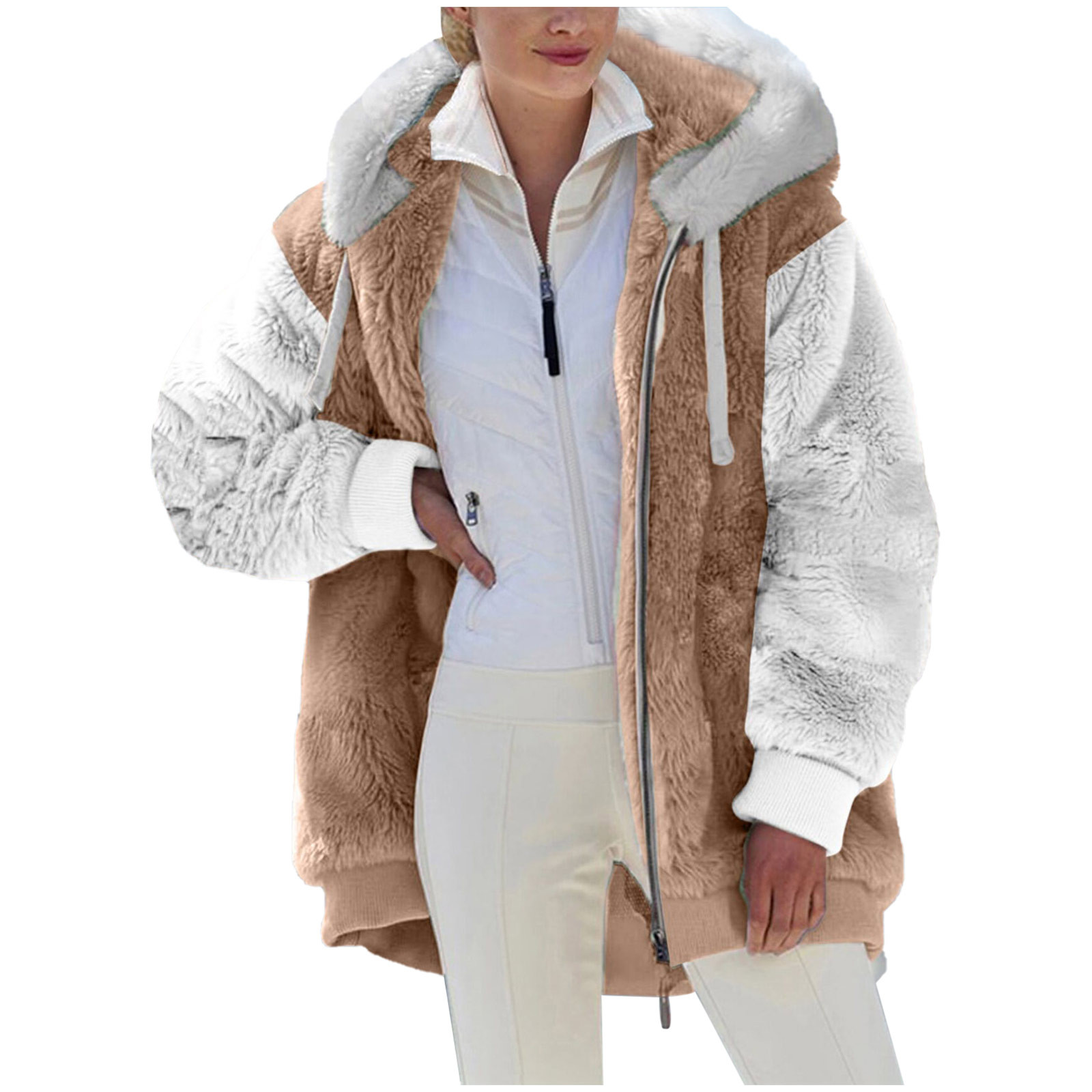 Winter Coat Womens Fashion Plus Size Extreme Cold Weather Outwear Thicken Furry Lined Thermal Down Jacket Clothing - image 1 of 6